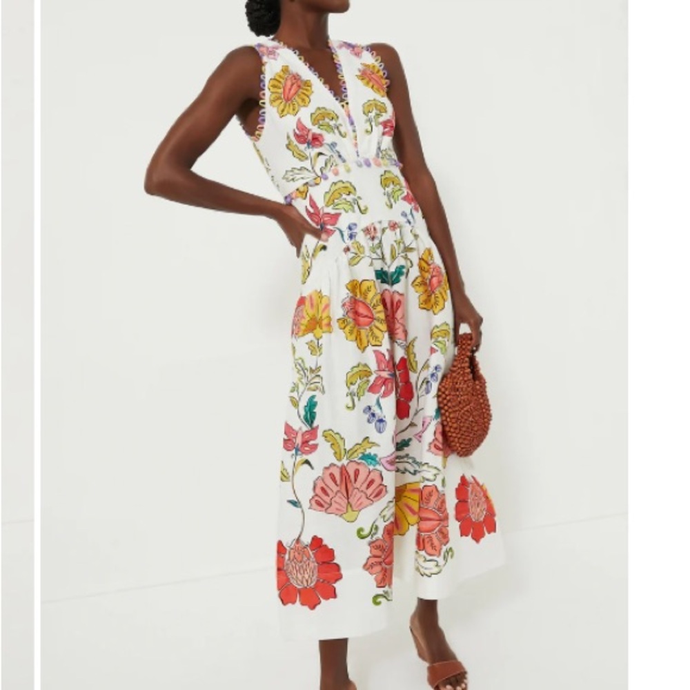 FARM Rio Floral Insects Off White Sleeveless Maxi Dress - NWT